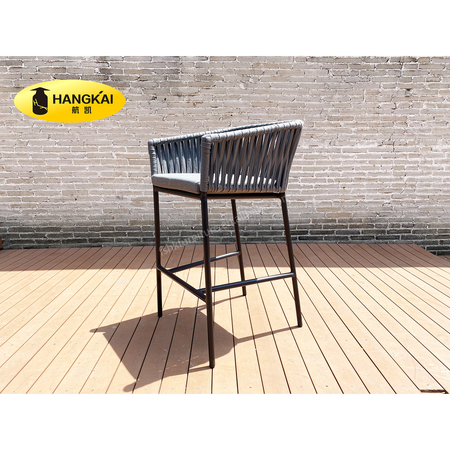 Modern rope woven chair restaurant Patio furniture outdoor chair garden high chairs for bar