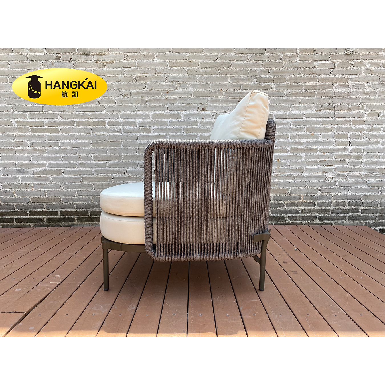 Large Loading Capacity Outdoor PE Rattan Chair Garden Furniture Leisure Armchair