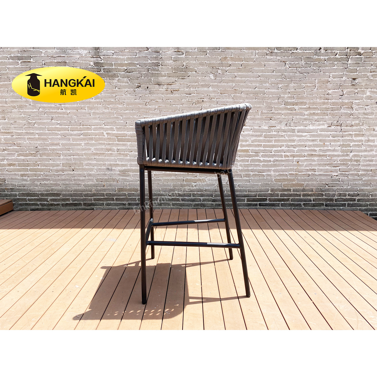 Modern rope woven chair restaurant Patio furniture outdoor chair garden high chairs for bar