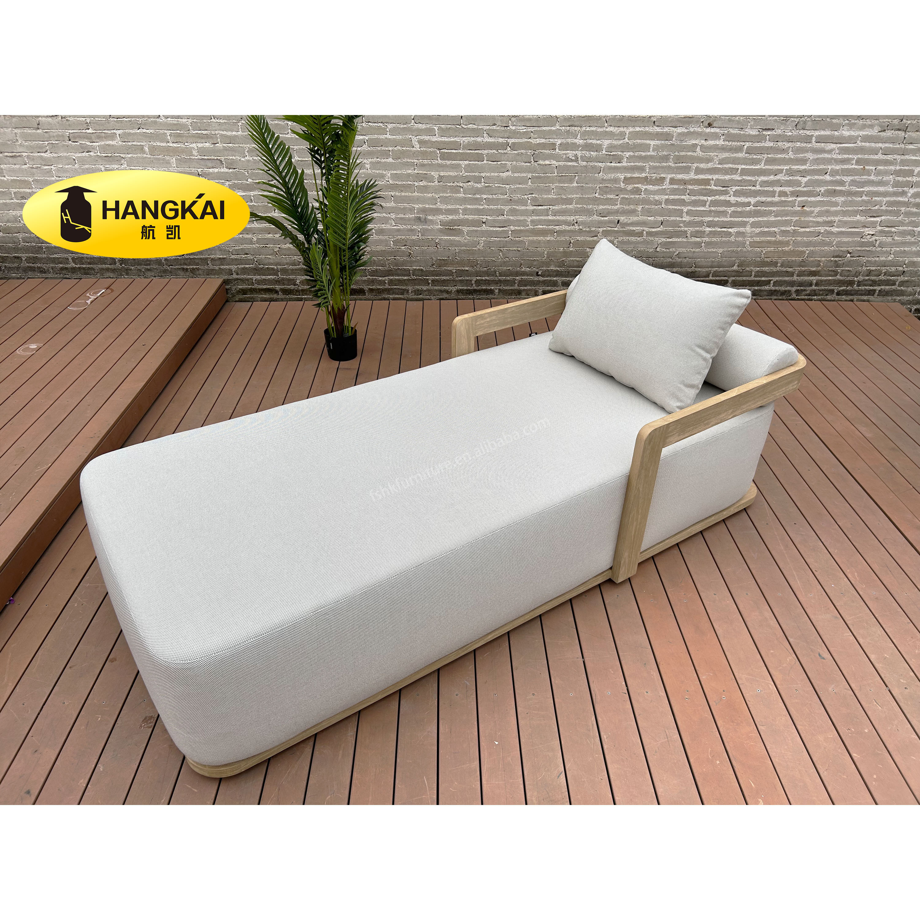 teak wood outdoor furniture high quality day bed natural solid wood garden patio furniture sun lounger