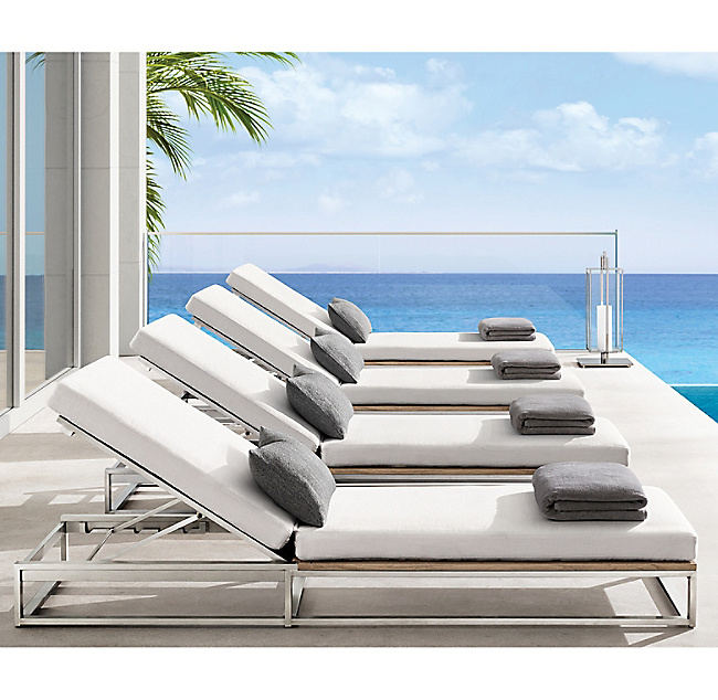 Luxury Sun lounger for pool side customize hotel chaise Aluminum lounge garden sun daybed chair for swimming pool