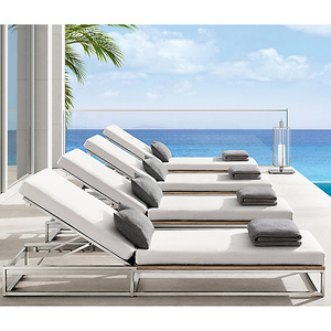 Luxury Sun lounger for pool side customize hotel chaise Aluminum lounge garden sun daybed chair for swimming pool