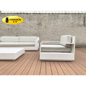 Patio Furniture Sets Aluminum Wooden Sofa Set All Weather L Shaped Corner Sofa Set