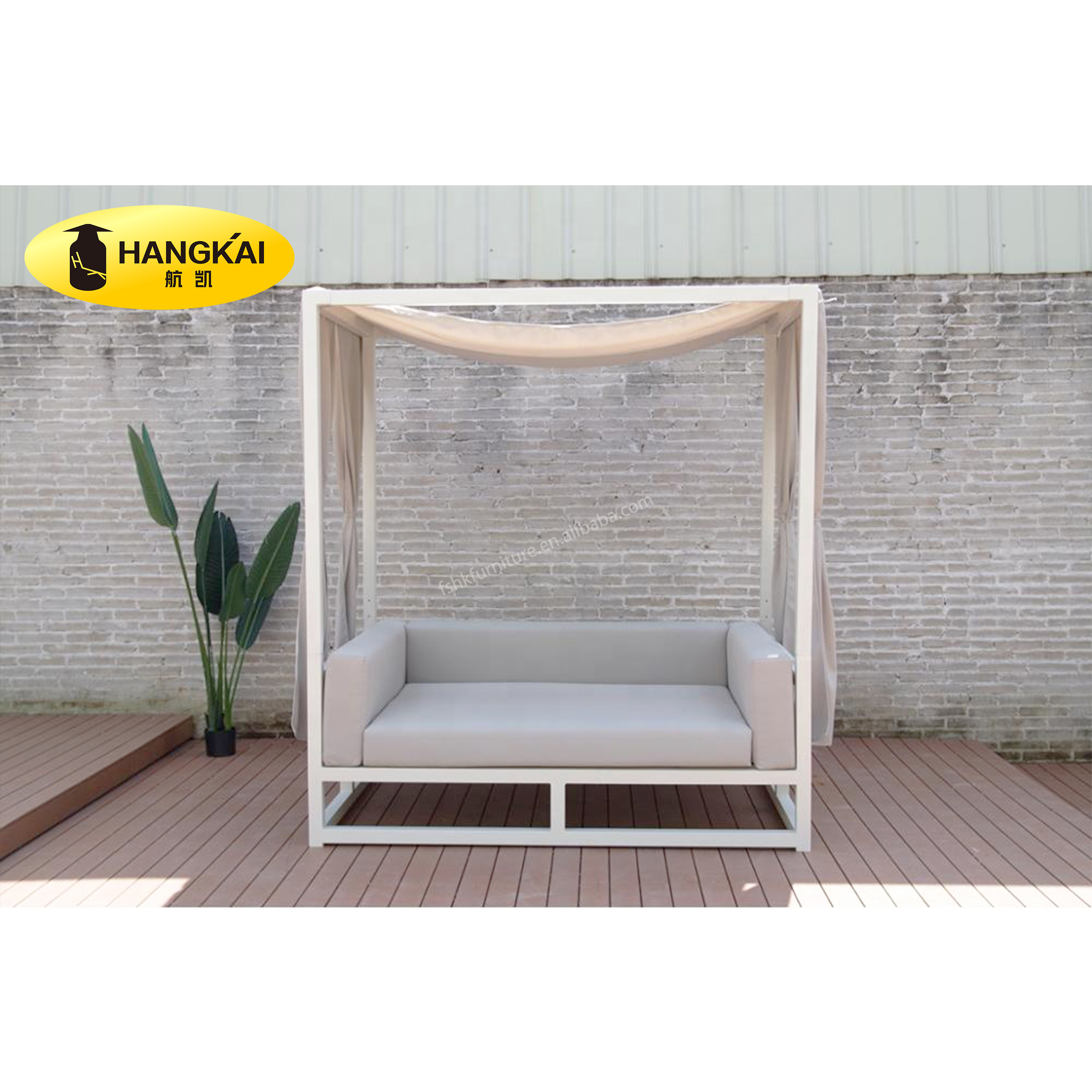 High Quality Aluminium Garden Gazebo Luxury Outdoor Sofa Bed with Canopy