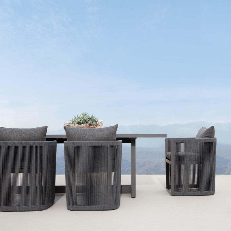 outdoor furniture garden dining chairs black rope dining chair patio dining sets with cushion