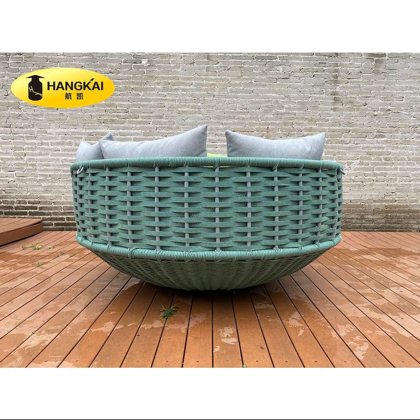 Hot sale hanging patio porch garden PE rattan sunbed chaise outdoor wicker egg chair swings