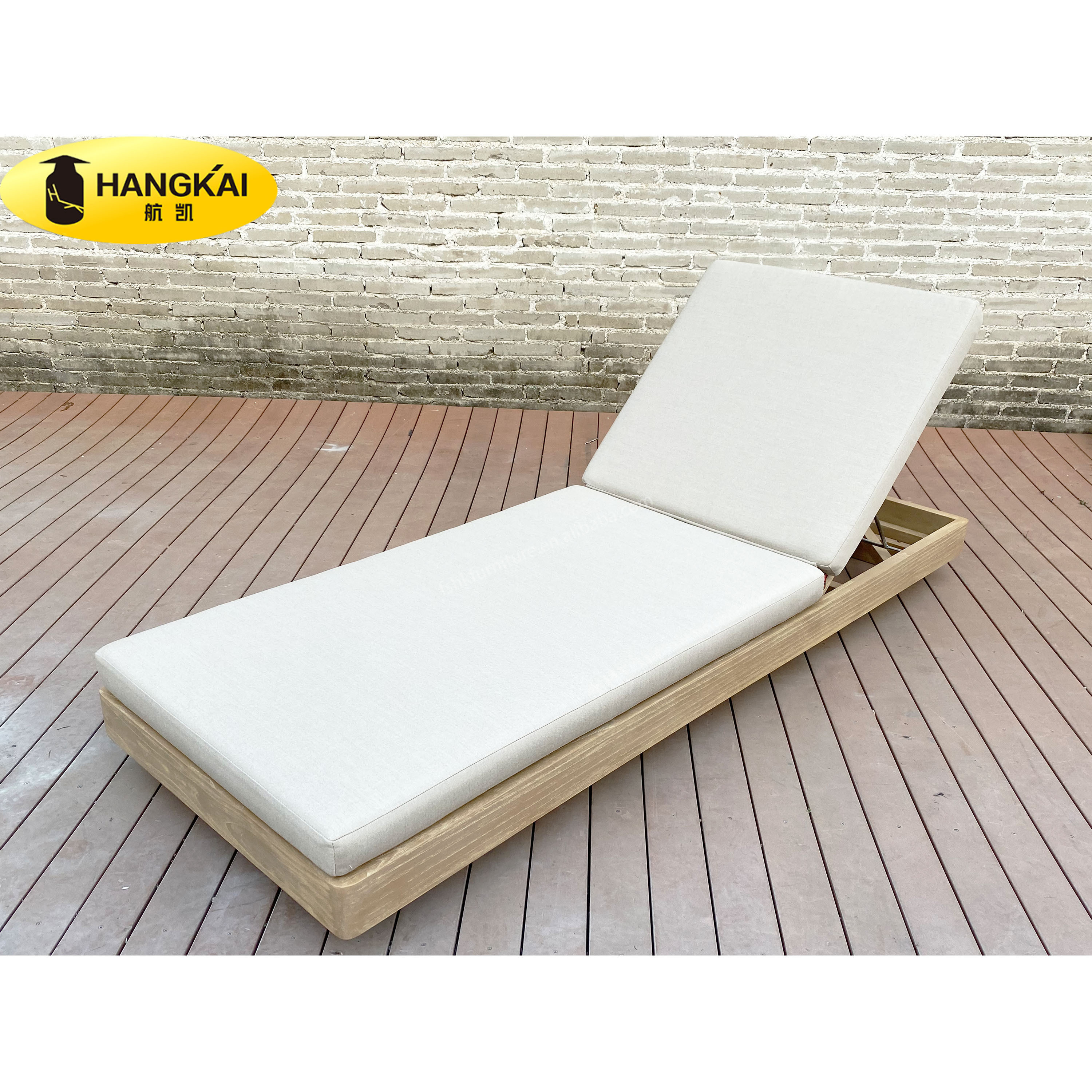 Hangkai teak wood/wooden sun bed/daybed/sun loungers for resort/hotel/pool/beach