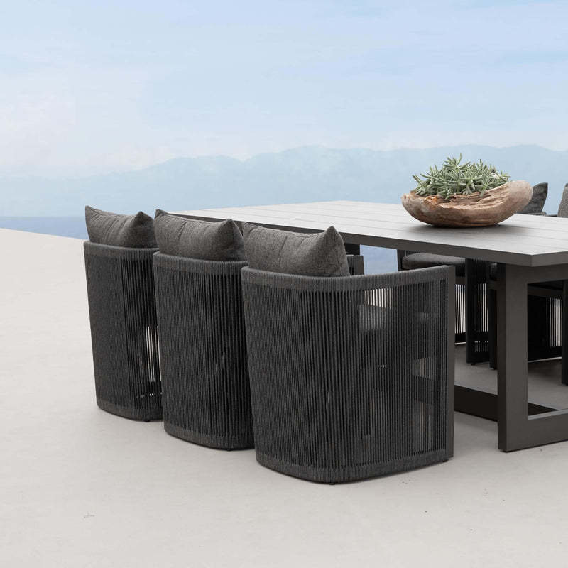 outdoor furniture garden dining chairs black rope dining chair patio dining sets with cushion