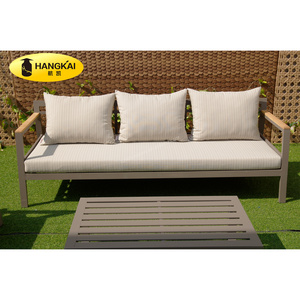 Simple Style Teak Wood Garden Outdoor Sofa Set with Water Proof Cushion