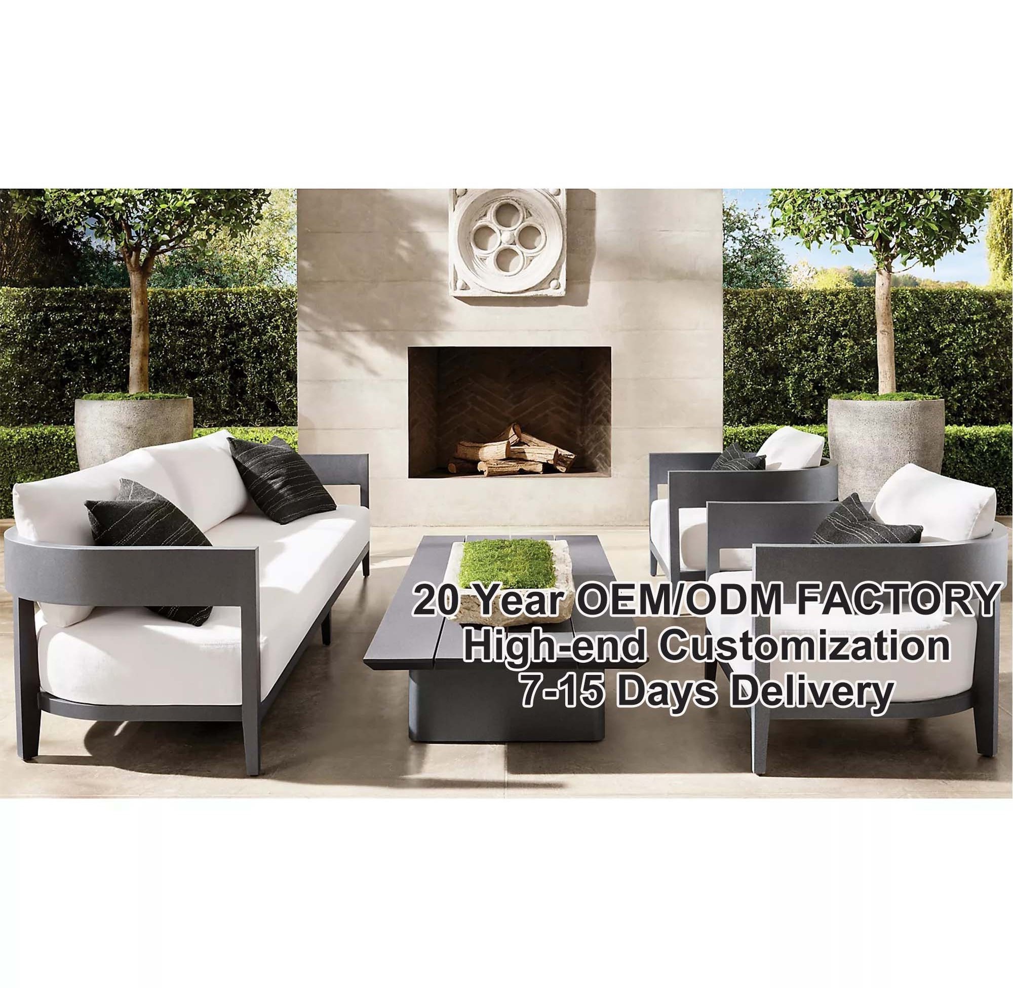 customize villa hotel patio resort project aluminum garden sofa set outdoor furniture