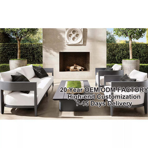 customize villa hotel patio resort project aluminum garden sofa set outdoor furniture