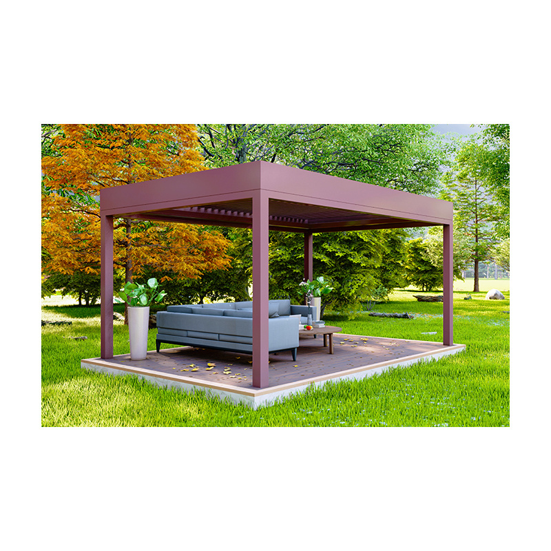 2024 New Durable&Unique  Louvered pergola Outdoor Adjustable Remote Control gazebo environmentally friendly Aluminum canopy