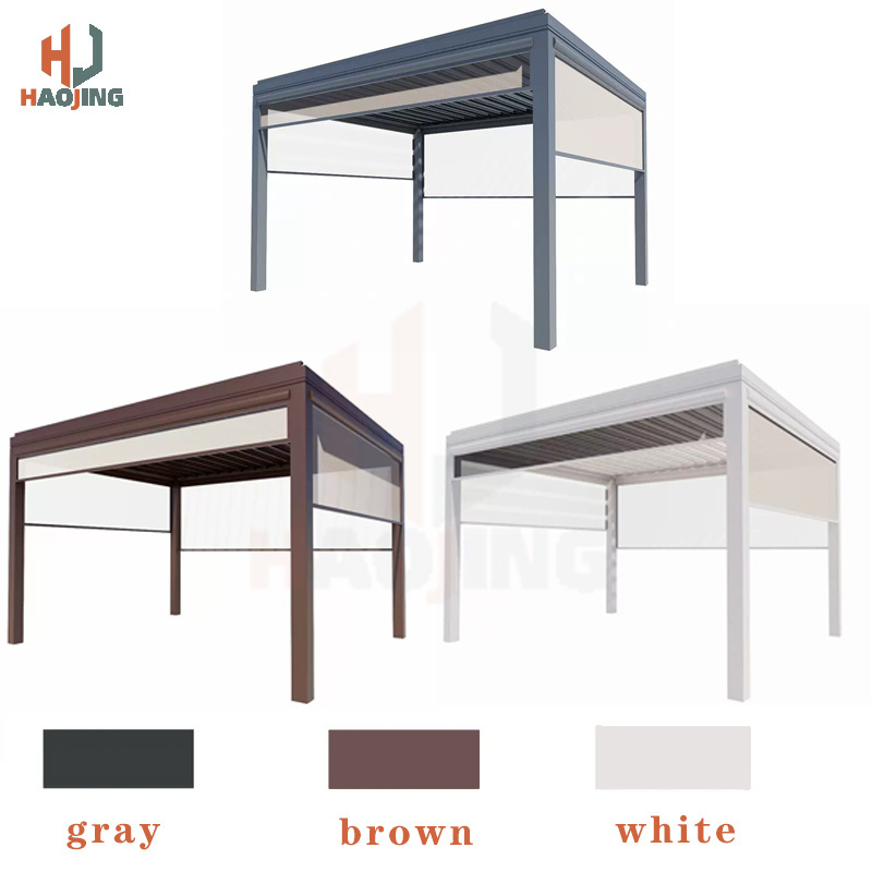 2024 China Factory High Quality Modern Waterproof Aluminum Pergola Coverings Electric Opening Electric Pergola 3x3m