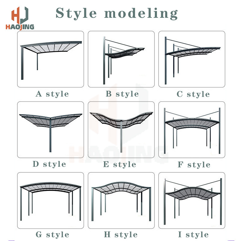 HJ Modern Carport Portable Outdoor Aluminum Structure carport / car parking shade