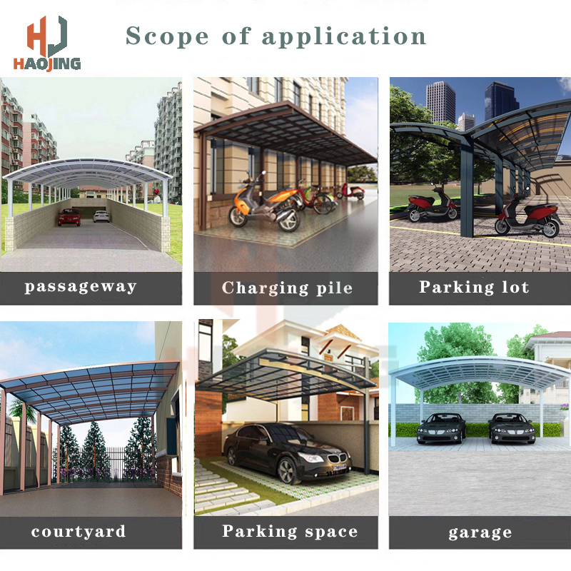 Carports for car parking 2 cars aluminum  vertical cantilever canopies garden architecture garage single slope canopy