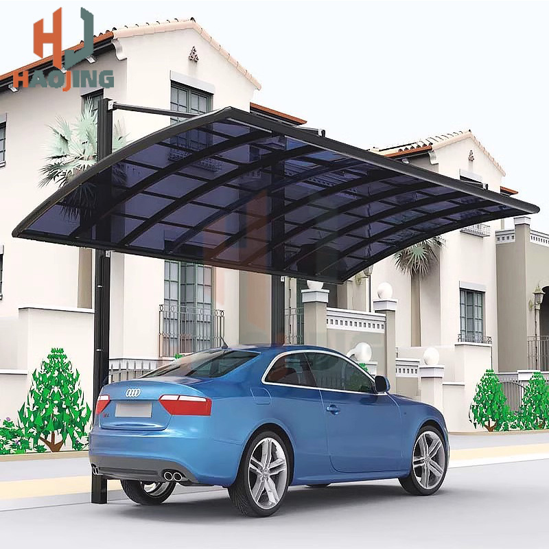 Aluminum carport 2 cars metal frame canopies outdoors Sunshade and rainproof system carports Polycarbonate canopy