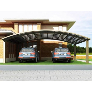 Aluminum carport 2 cars metal frame canopies outdoors Sunshade and rainproof system carports Polycarbonate canopy