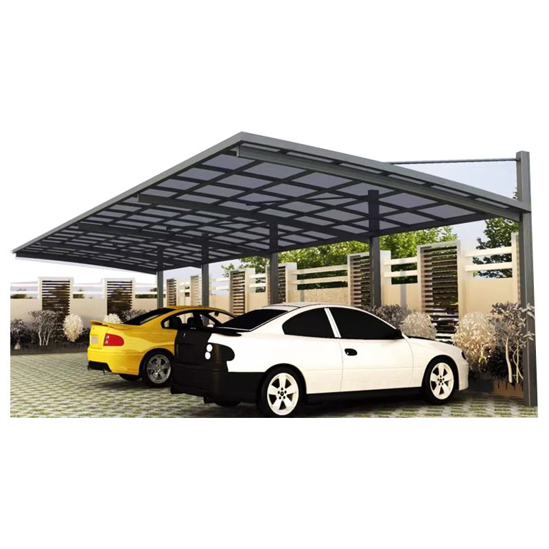 Wholesale Customized Garage Sunshade Car Parking Shed Outdoor Weatherproof Aluminum Frame posts cantilever Inclined Carport