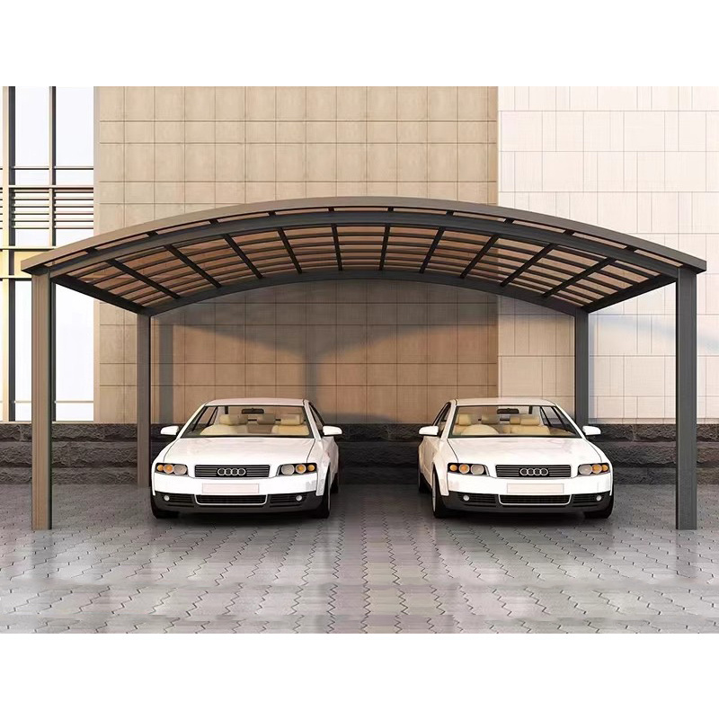 Strong polycarbonate carport aluminum outdoors Sunshade and rainproof double carports  garage car parking canopy