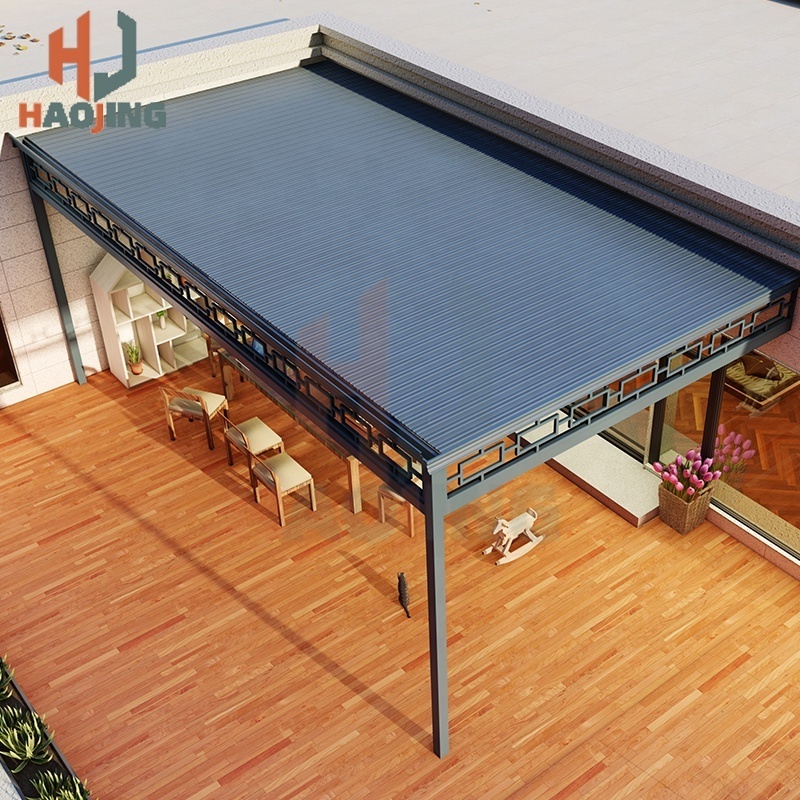 Heat insulation canopy aluminum tile roof aluminum pergola waterproof canopy