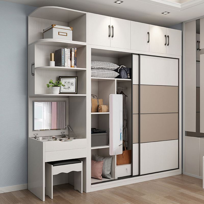 Factory Supply Mdf Door Bedroom Wardrobe And Dressing Table Locker Design