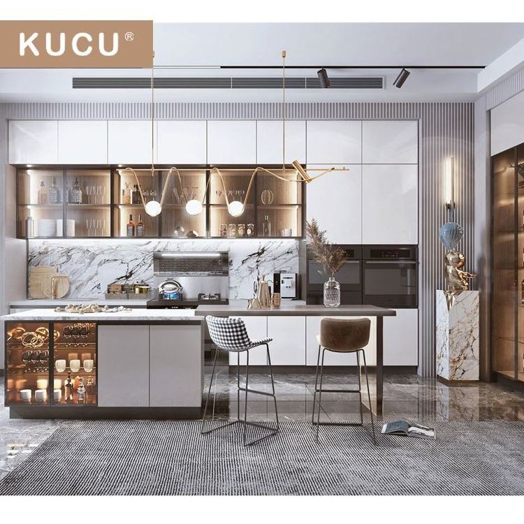 KUCU Kitchen Wall Cupboard Furniture Lacquer Kitchen Cabinet Kitchen Pantry Caninet