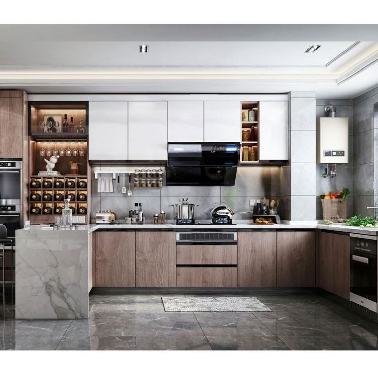 Pantry With Latest Vinyl Covered Doors The Cabinets Glass Corner Kitchen Cabinet