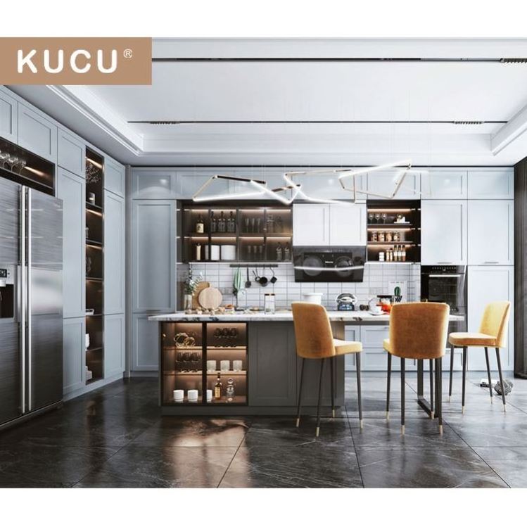 KUCU Kitchen Wall Cupboard Furniture Lacquer Kitchen Cabinet Kitchen Pantry Caninet