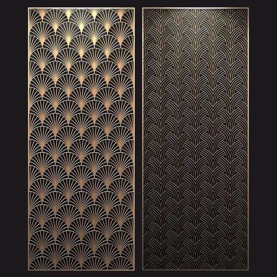 Stainless Steel Screen Laser Cut Metal Room Divider room divid panel Gold Flower Pattern Partition Wall For Living Room