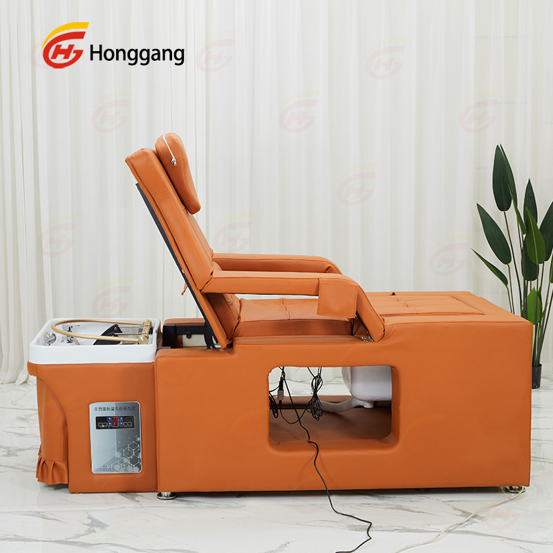 Hot-selling electric backrest lifting shampoo and pedicure dual-use massage and shampoo bed can be used for salon shop