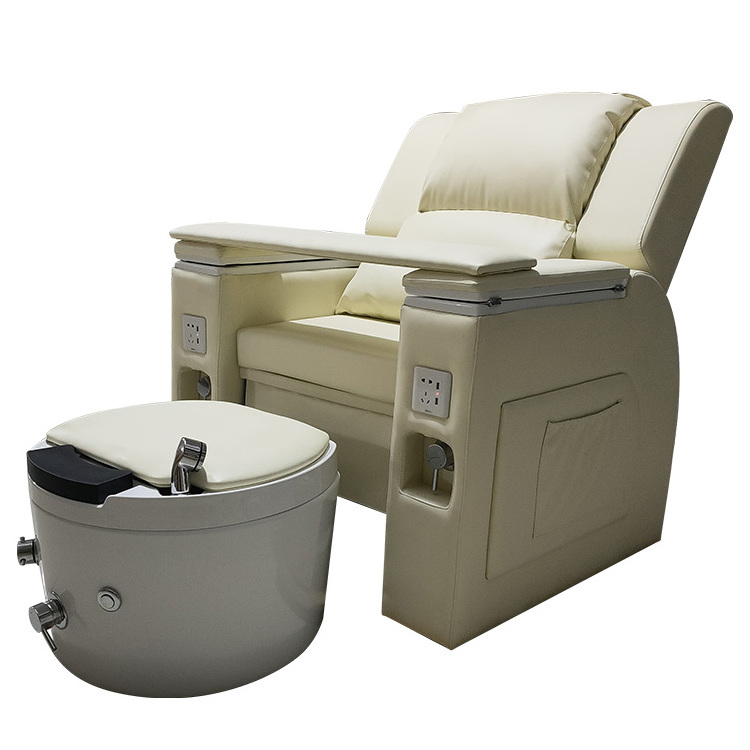 Luxury Pedicure and Foot Massage Chair, Removable Ceramic Beauty Salon Pedicure Stool FRP Heating Tub 150*100*192cm