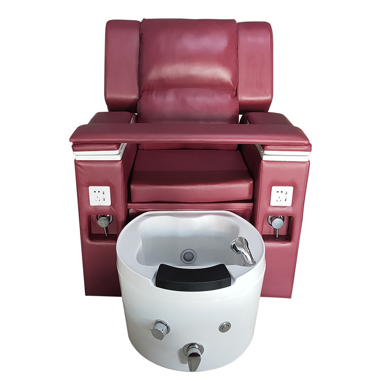 Luxury Pedicure and Foot Massage Chair, Removable Ceramic Beauty Salon Pedicure Stool FRP Heating Tub 150*100*192cm