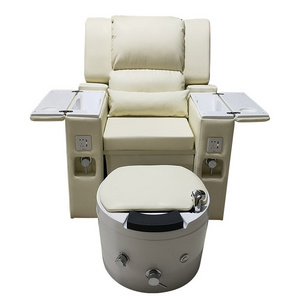 Luxury Pedicure and Foot Massage Chair, Removable Ceramic Beauty Salon Pedicure Stool FRP Heating Tub 150*100*192cm