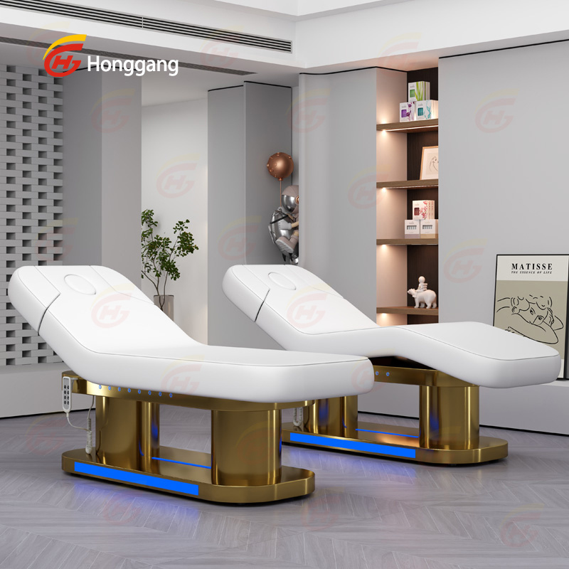 custom luxury spa room white pink facial beauty lash extension bed 4 motors electric massage tables & beds for salon