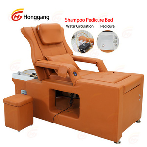 Hot-selling electric backrest lifting shampoo and pedicure dual-use massage and shampoo bed can be used for salon shop