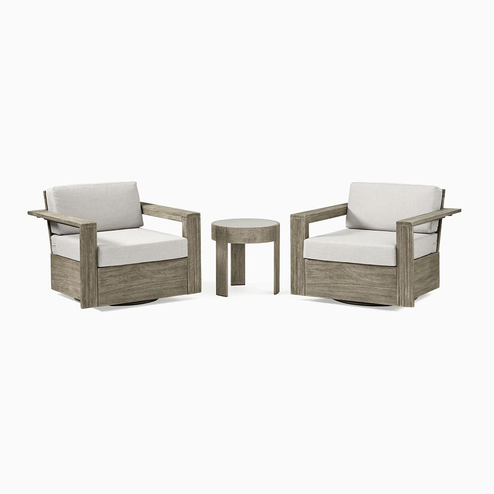 Patio wood garden sets outdoor furniture hotel patio garden chair home use villa backyard outdoor teak swivel chair