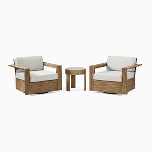 Patio wood garden sets outdoor furniture hotel patio garden chair home use villa backyard outdoor teak swivel chair