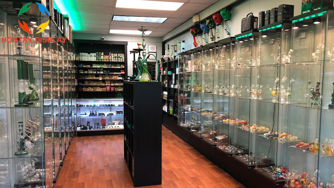 Smoke Shop Dispensary Supplies Display Cabinet With Mirror Backing Dispensary Display