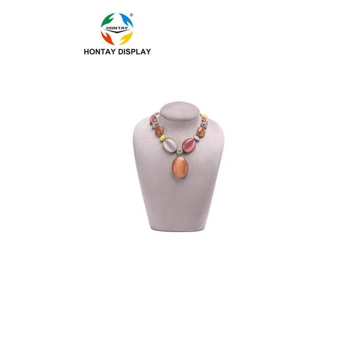 High Quality Microfiber Necklace Stand Displays Luxury Jewelry Display Neck Bust Mannequin