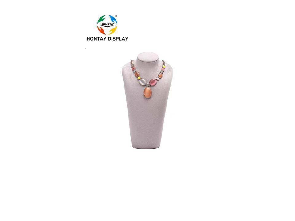 High Quality Microfiber Necklace Stand Displays Luxury Jewelry Display Neck Bust Mannequin