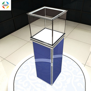 Customized Luxury Led Light Rotating Museum Display Showcase Stand Used Cabinet