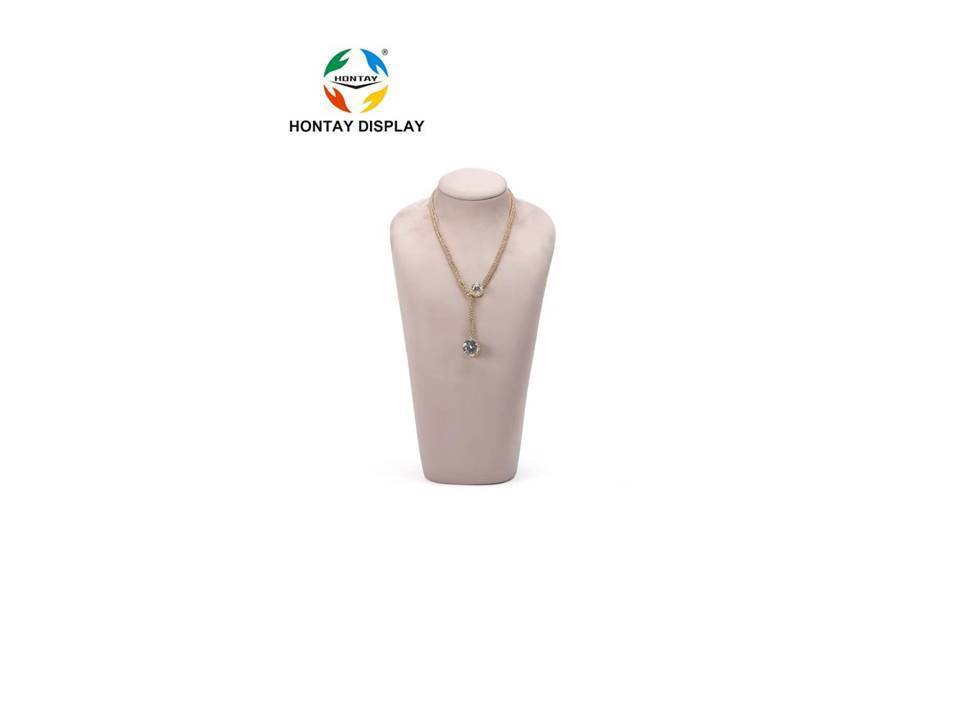 High Quality Microfiber Necklace Stand Displays Luxury Jewelry Display Neck Bust Mannequin