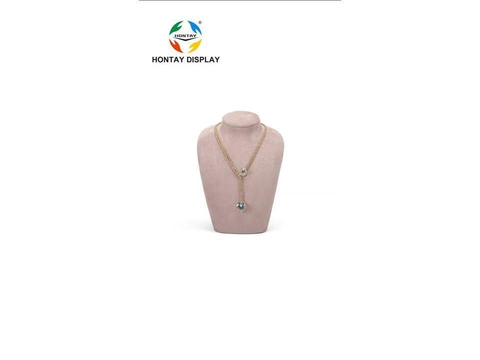 High Quality Microfiber Necklace Stand Displays Luxury Jewelry Display Neck Bust Mannequin