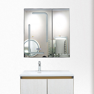 Simple Modern Aluminum Bathroom Storage Recessed Medicine Cabinet 30"x20" Rectangle One-Door LED Mirror Lighted Vanity Cabinet