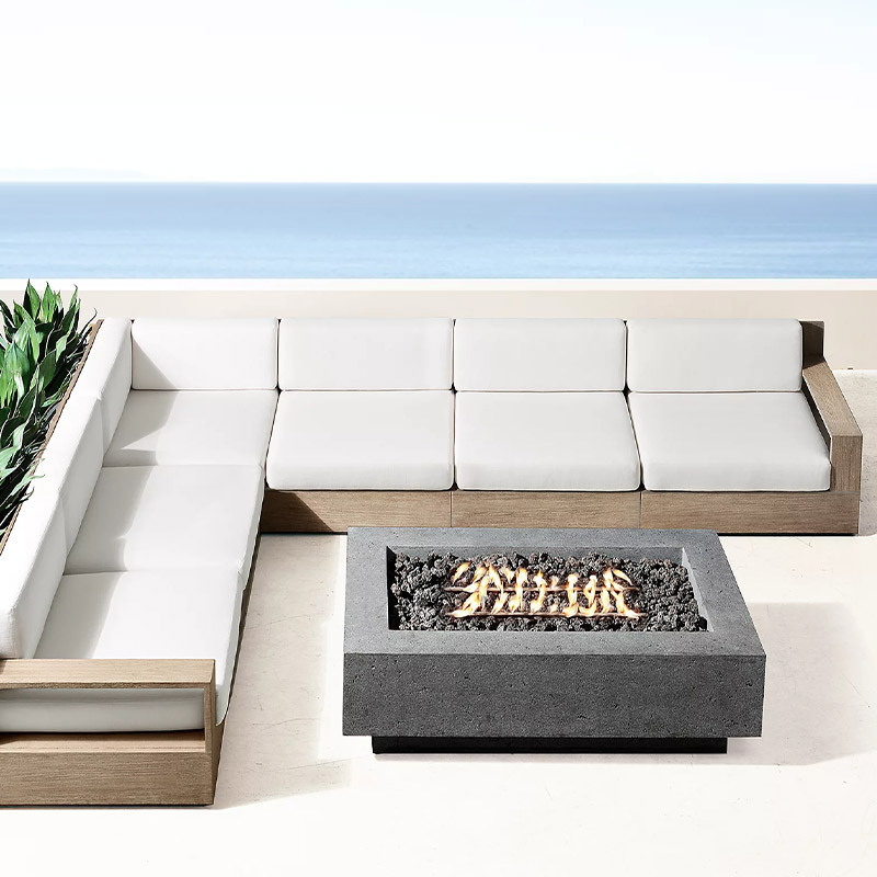 All Weather Luxury Teak Outdoor Furniture Patio Garden Sofas Furniture Sets Outdoor Hotel Solid Wood Sofa Sectional