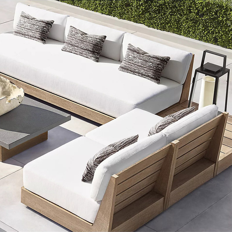 Luxury Leisure Simple Retro Durable Unique Wholesale Customized Patio Garden Wood Furniture Teak Sofa