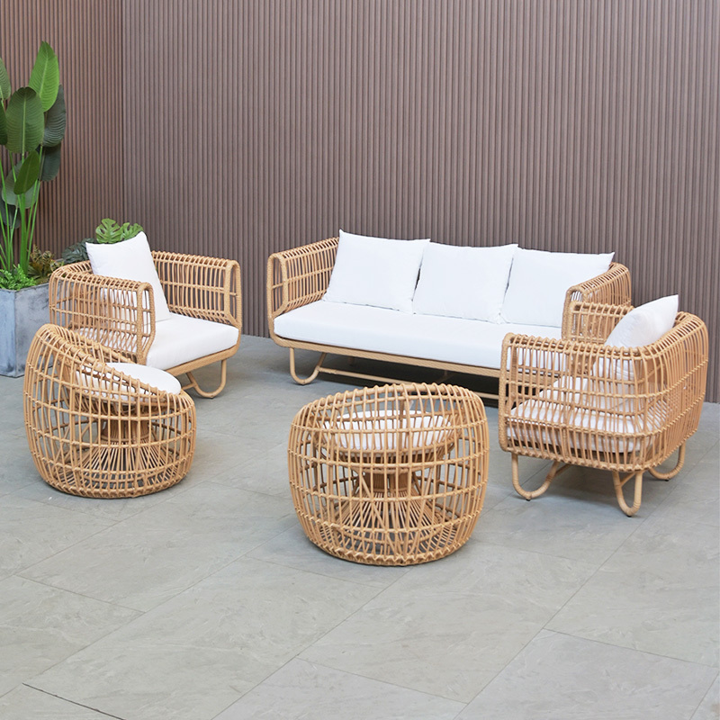 Foshan factory directly sells outdoor furniture garden rattan sofa and chair set garden rattan furniture