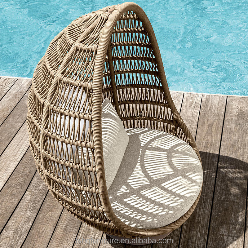 Patio Swings Outdoor Rattan Furniture Wicker Egg Shaped Patio Hammock Swings Chair