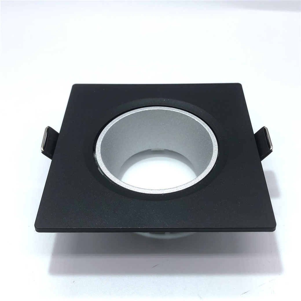 China Square Recessed Light White Adjustable Plastic Fitting Trims LED Downlight Holder Housing