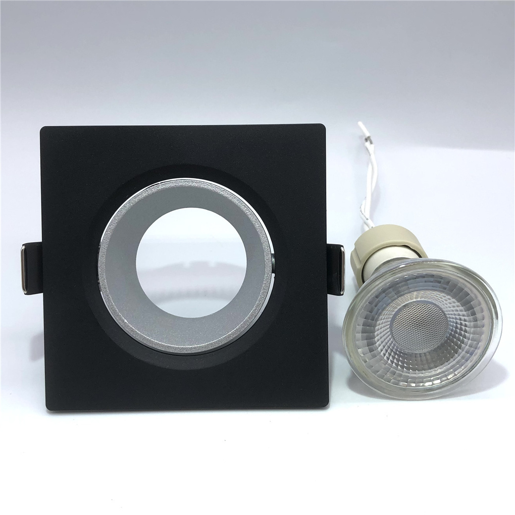 China Square Recessed Light White Adjustable Plastic Fitting Trims LED Downlight Holder Housing